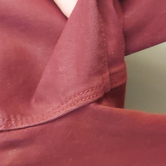 HUDSON Nico Super Skinny Burgundy Wax Coated Jeans - Picture 7 of 13